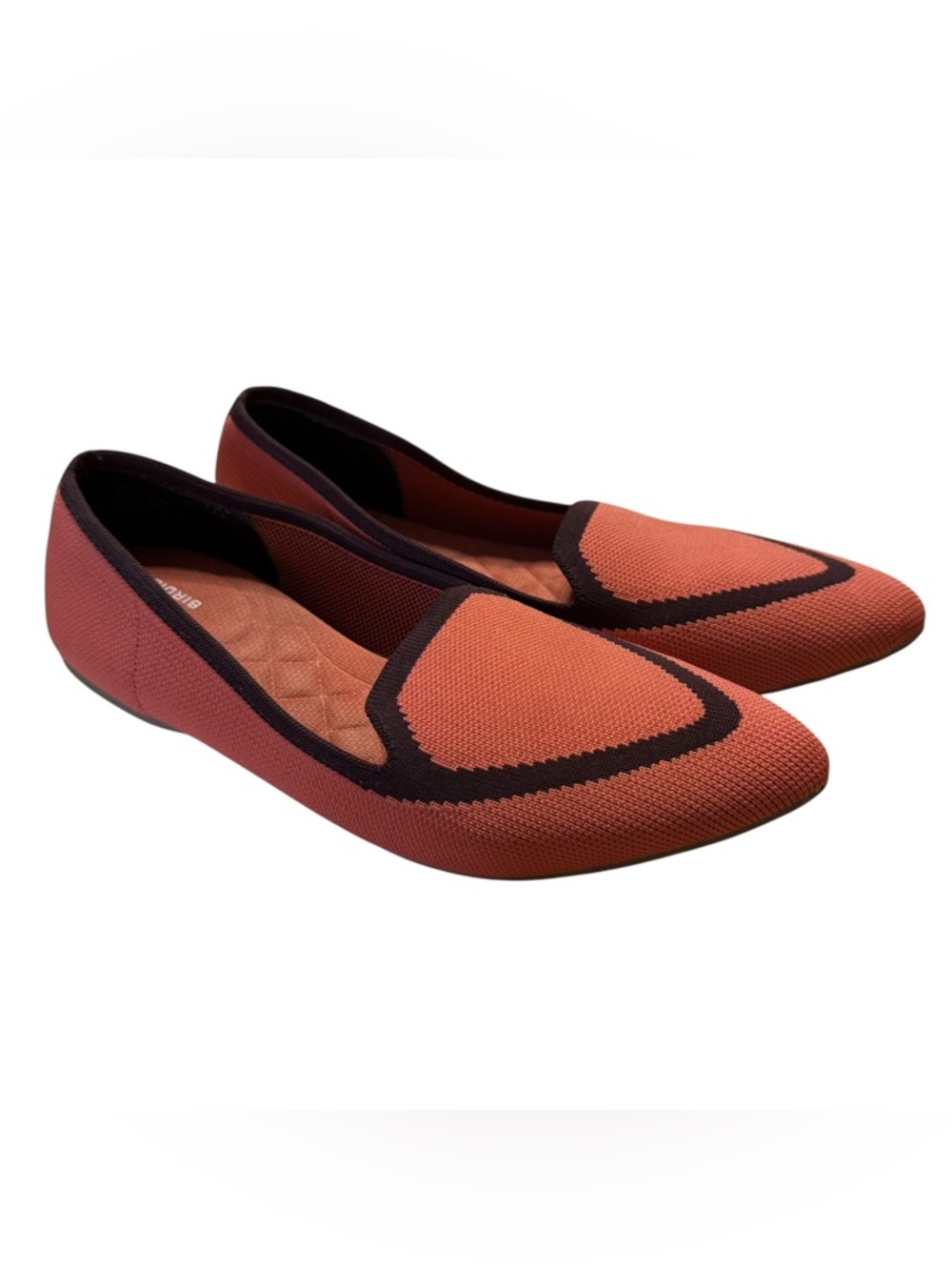 Birdies Flats Size 9.5 Rust Orange Pointed Toe Knit Loafers